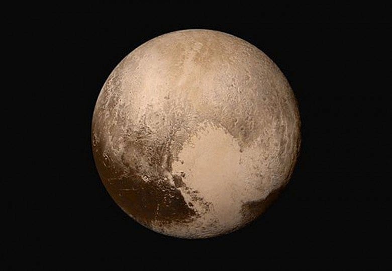 Pluto conditions: hazy with flowing ice