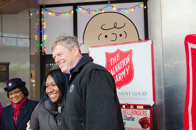 Baker kicks off Salvation Army’s celebrity bell ringer competition