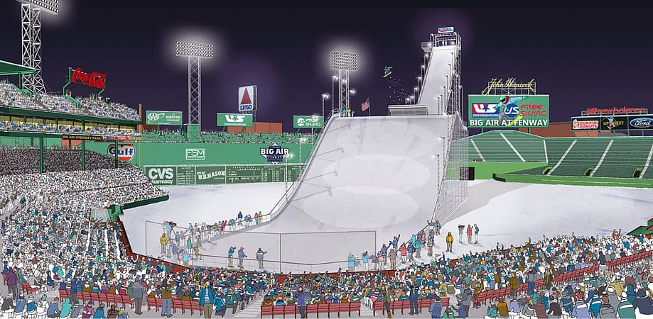 Fenway Park is morphing into a gigantic ski slope for February competition