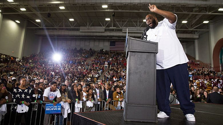 Rapper’s comments at Sanders rally spark controversy