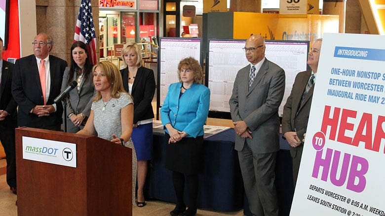 Pols laud new Worcester-Boston express train