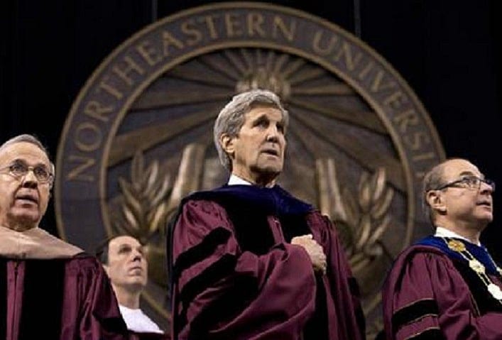 Kerry applauds Northeastern class diversity as Trump ‘nightmare’