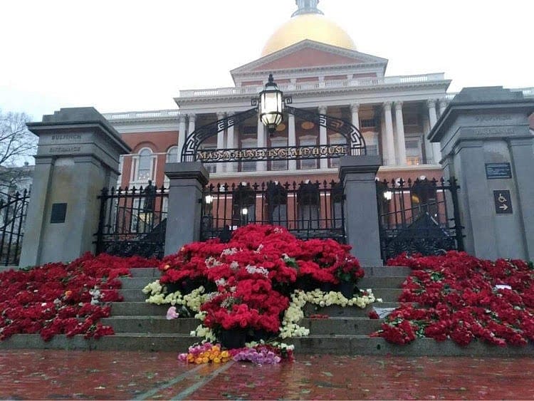 Pro-Life Group Prays In Pouring Rain For Defeat of Abortion-Expansion Amendment Outside Massachusetts State House