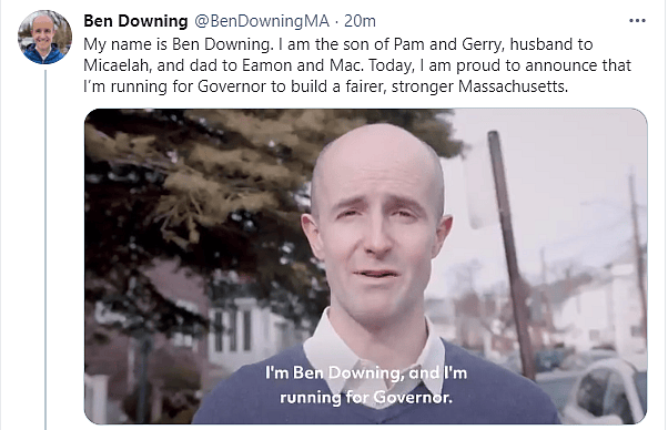 Former State Senator Ben Downing Launching Campaign for Governor of Massachusetts