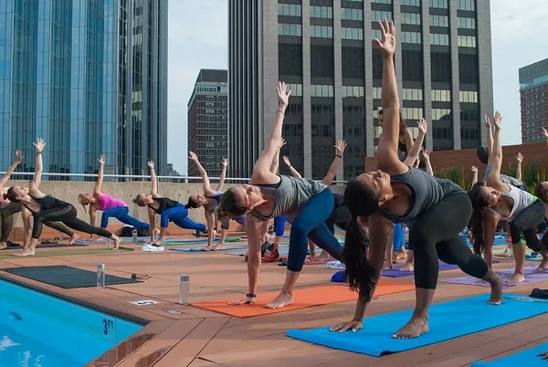 Sunrise roof-top yoga