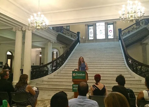 Transgender activists rally in support of so-called ‘bathroom bill’