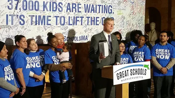 Flanked by Baker, charter school proponents lobby Beacon Hill lawmakers
