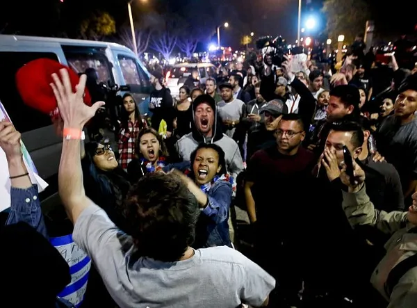 Trump rally sparks violent protest in Southern California