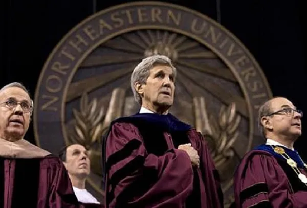 Kerry applauds Northeastern class diversity as Trump ‘nightmare’
