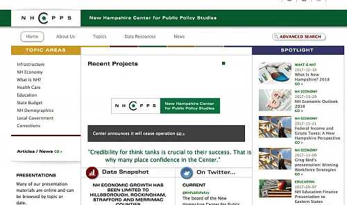 New Hampshire Think Tank Closing