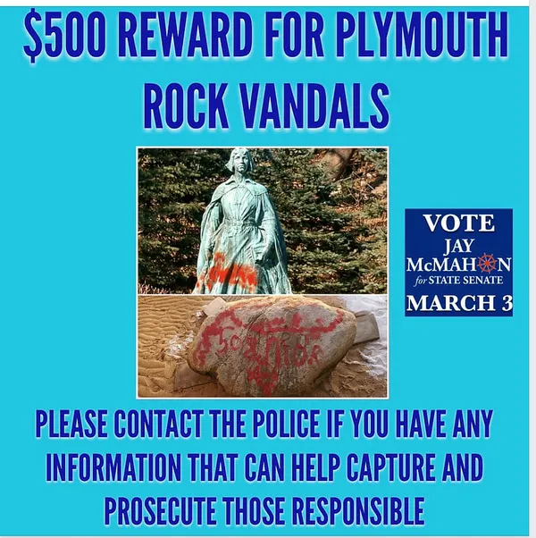 Jay McMahon Offers Reward To Catch Plymouth Vandals