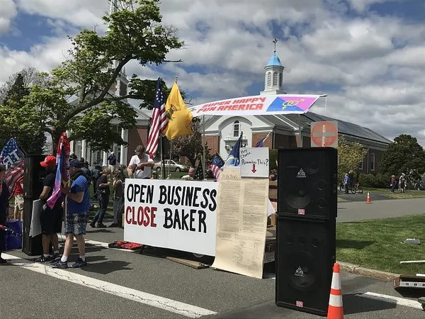 Re-Open Now, Protesters Tell Governor Charlie Baker — Where He Lives