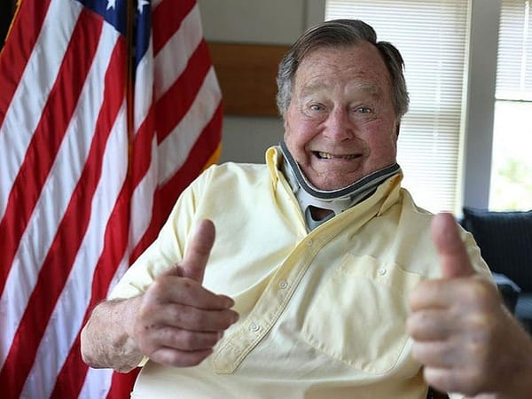 George HW Bush tweets about fall, neck injury
