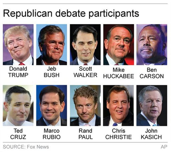 Top-ten debate:  Kasich, Christie in; Perry, Fiorina out