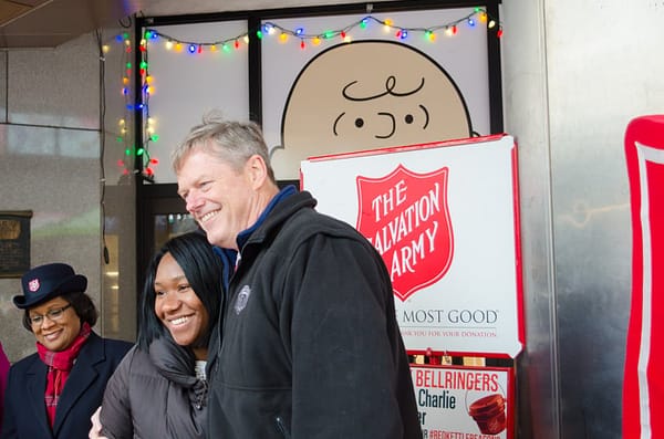 Baker kicks off Salvation Army’s celebrity bell ringer competition