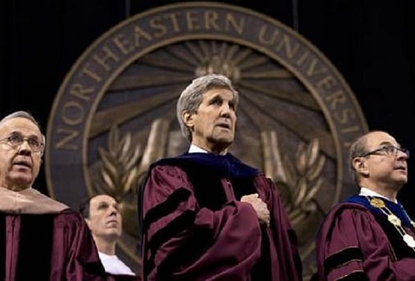 Kerry applauds Northeastern class diversity as Trump ‘nightmare’