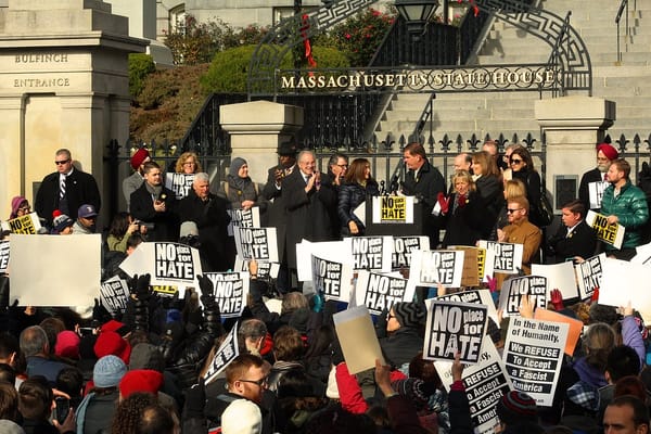 Anti-hate rally draws Beacon Hill’s top Democrats
