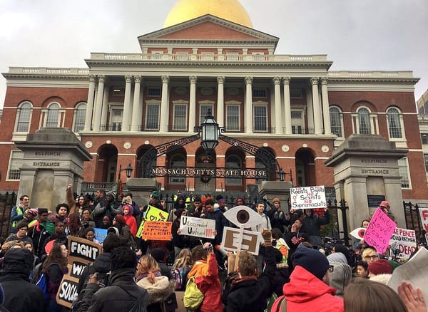 Boston high school students hold walkout to protest Trump