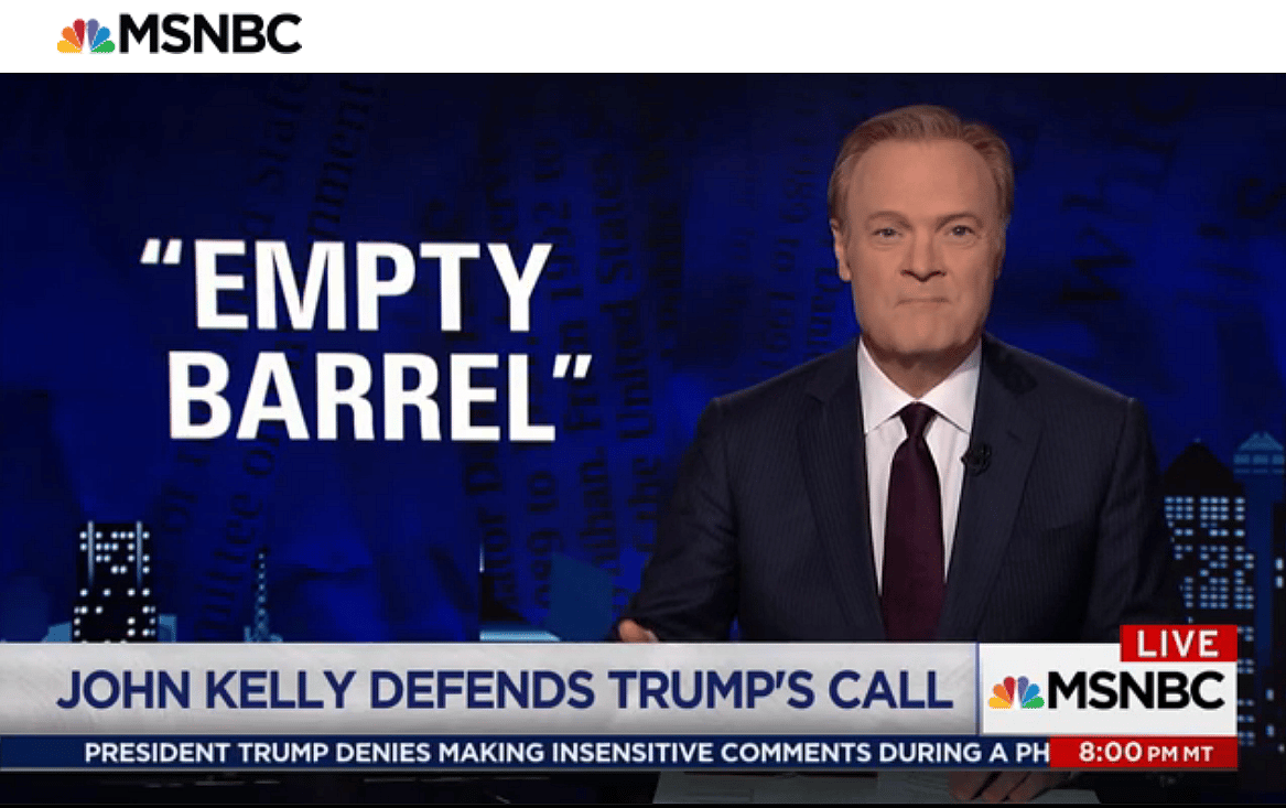 VIRTUE SIGNALING ALERT: Liberal Media Smears Gen. Kelly’s Criticisms of Congresswoman Who Listened in on Grieving Widow’s Call as Boston-Style Racism, Sexism