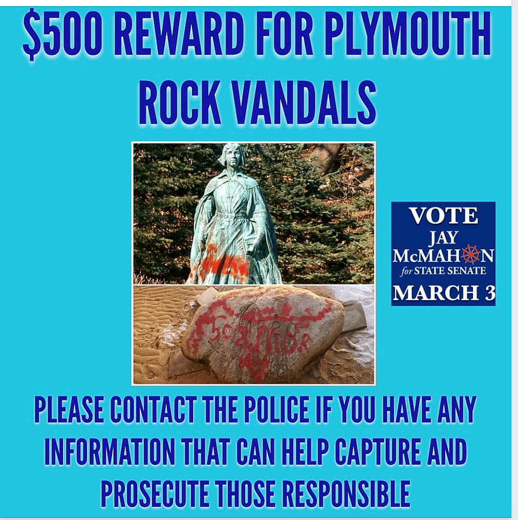 Jay McMahon Offers Reward To Catch Plymouth Vandals